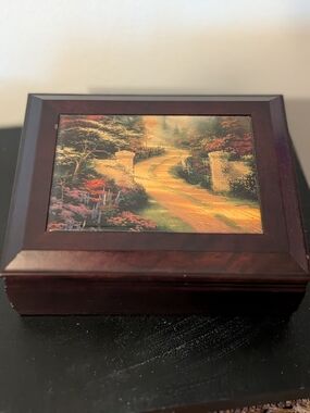 Wooden Box Titled "Spring Gate" By Artist Thomas Kinkade